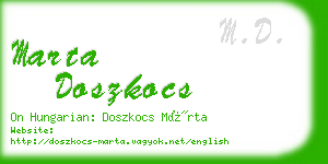 marta doszkocs business card